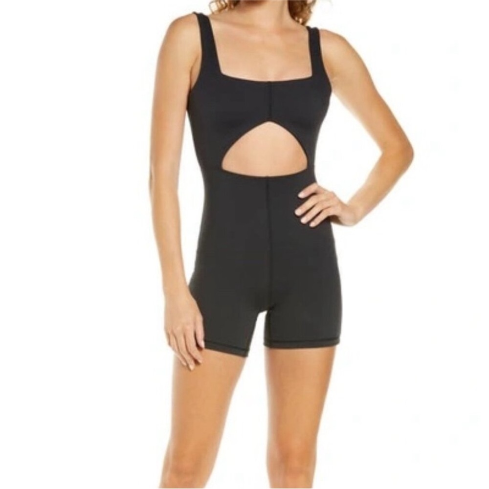 WeWoreWhat Black Cutout Workout Bodysuit